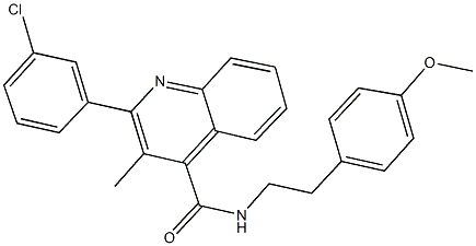 2-(3-chlorophenyl)-N-[2-(4-methoxyphenyl)ethyl]-3-methyl-4-quinolinecarboxamide Struktur