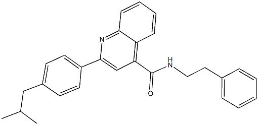 2-(4-isobutylphenyl)-N-(2-phenylethyl)-4-quinolinecarboxamide Struktur