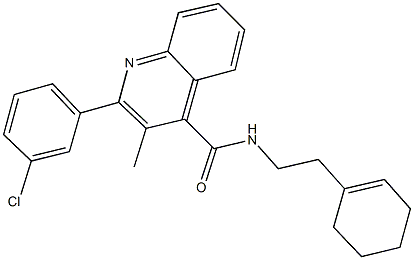 2-(3-chlorophenyl)-N-[2-(1-cyclohexen-1-yl)ethyl]-3-methyl-4-quinolinecarboxamide Struktur