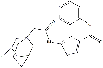 2-(1-adamantyl)-N-(4-oxo-4H-thieno[3,4-c]chromen-1-yl)acetamide Struktur