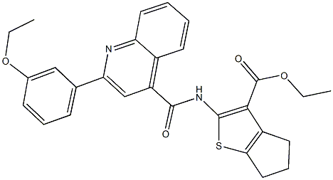 ethyl 2-({[2-(3-ethoxyphenyl)-4-quinolinyl]carbonyl}amino)-5,6-dihydro-4H-cyclopenta[b]thiophene-3-carboxylate Struktur