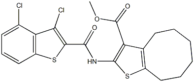 methyl 2-{[(3,4-dichloro-1-benzothien-2-yl)carbonyl]amino}-4,5,6,7,8,9-hexahydrocycloocta[b]thiophene-3-carboxylate Struktur