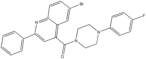 6-bromo-4-{[4-(4-fluorophenyl)-1-piperazinyl]carbonyl}-2-phenylquinoline Struktur