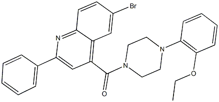 6-bromo-4-{[4-(2-ethoxyphenyl)-1-piperazinyl]carbonyl}-2-phenylquinoline Struktur