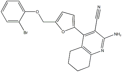 2-amino-4-{5-[(2-bromophenoxy)methyl]-2-furyl}-5,6,7,8-tetrahydro-3-quinolinecarbonitrile Struktur