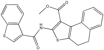 methyl 2-[(1-benzothien-3-ylcarbonyl)amino]-4,5-dihydronaphtho[2,1-b]thiophene-1-carboxylate Struktur