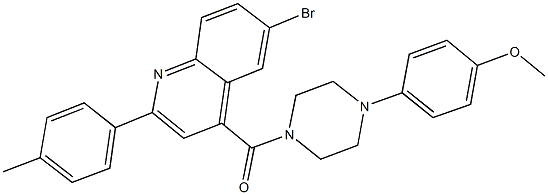 6-bromo-4-{[4-(4-methoxyphenyl)-1-piperazinyl]carbonyl}-2-(4-methylphenyl)quinoline Struktur