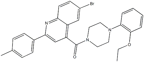 6-bromo-4-{[4-(2-ethoxyphenyl)-1-piperazinyl]carbonyl}-2-(4-methylphenyl)quinoline Struktur