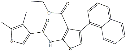 ethyl 2-{[(4,5-dimethyl-3-thienyl)carbonyl]amino}-4-(1-naphthyl)-3-thiophenecarboxylate Struktur