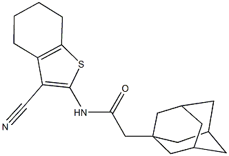 2-(1-adamantyl)-N-(3-cyano-4,5,6,7-tetrahydro-1-benzothien-2-yl)acetamide Struktur