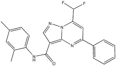 7-(difluoromethyl)-N-(2,4-dimethylphenyl)-5-phenylpyrazolo[1,5-a]pyrimidine-3-carboxamide Struktur