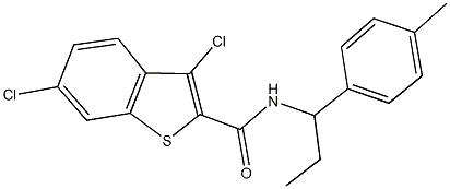 3,6-dichloro-N-[1-(4-methylphenyl)propyl]-1-benzothiophene-2-carboxamide Struktur