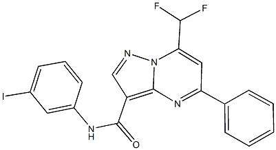 7-(difluoromethyl)-N-(3-iodophenyl)-5-phenylpyrazolo[1,5-a]pyrimidine-3-carboxamide Struktur