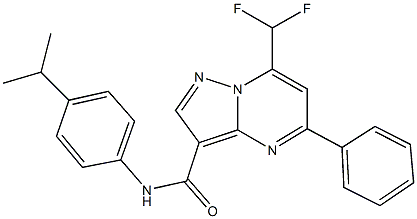 7-(difluoromethyl)-N-(4-isopropylphenyl)-5-phenylpyrazolo[1,5-a]pyrimidine-3-carboxamide Struktur