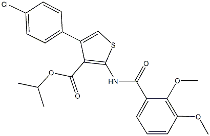 isopropyl 4-(4-chlorophenyl)-2-[(2,3-dimethoxybenzoyl)amino]-3-thiophenecarboxylate Struktur