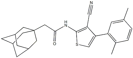 2-(1-adamantyl)-N-[3-cyano-4-(2,5-dimethylphenyl)-2-thienyl]acetamide Struktur