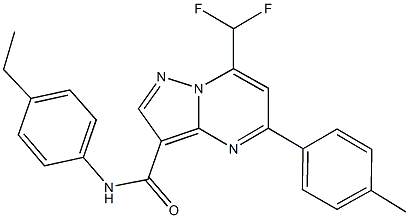 7-(difluoromethyl)-N-(4-ethylphenyl)-5-(4-methylphenyl)pyrazolo[1,5-a]pyrimidine-3-carboxamide Struktur