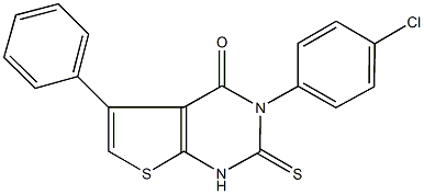 3-(4-chlorophenyl)-5-phenyl-2-thioxo-2,3-dihydrothieno[2,3-d]pyrimidin-4(1H)-one Struktur