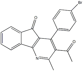 3-acetyl-4-(4-bromophenyl)-2-methyl-5H-indeno[1,2-b]pyridin-5-one Struktur