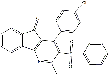 4-(4-chlorophenyl)-2-methyl-3-(phenylsulfonyl)-5H-indeno[1,2-b]pyridin-5-one Struktur