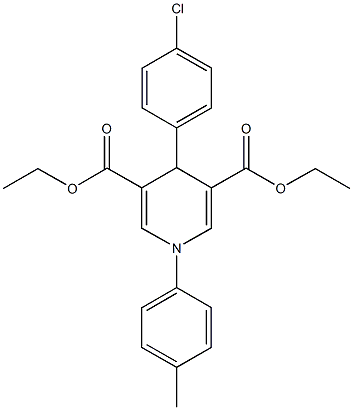 diethyl 4-(4-chlorophenyl)-1-(4-methylphenyl)-1,4-dihydro-3,5-pyridinedicarboxylate Struktur