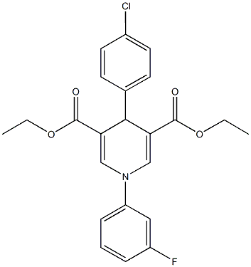 diethyl 4-(4-chlorophenyl)-1-(3-fluorophenyl)-1,4-dihydro-3,5-pyridinedicarboxylate Struktur