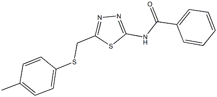 N-(5-{[(4-methylphenyl)sulfanyl]methyl}-1,3,4-thiadiazol-2-yl)benzamide Struktur