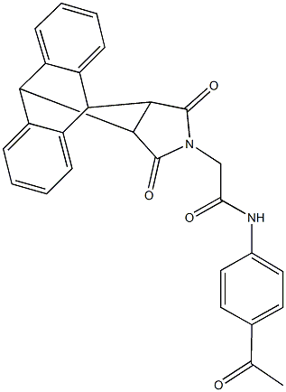 N-(4-acetylphenyl)-2-(16,18-dioxo-17-azapentacyclo[6.6.5.0~2,7~.0~9,14~.0~15,19~]nonadeca-2,4,6,9,11,13-hexaen-17-yl)acetamide Struktur