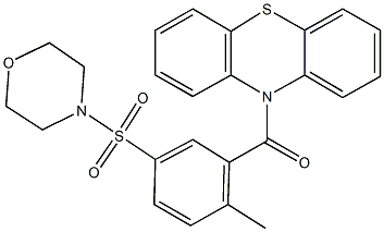 10-[2-methyl-5-(morpholin-4-ylsulfonyl)benzoyl]-10H-phenothiazine Struktur