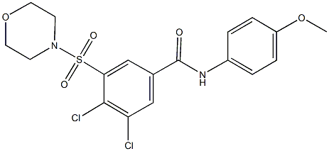 3,4-dichloro-N-(4-methoxyphenyl)-5-(4-morpholinylsulfonyl)benzamide Struktur