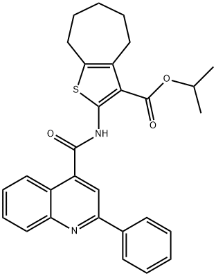 isopropyl 2-{[(2-phenyl-4-quinolinyl)carbonyl]amino}-5,6,7,8-tetrahydro-4H-cyclohepta[b]thiophene-3-carboxylate Struktur