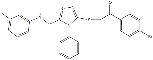 1-(4-bromophenyl)-2-{[4-phenyl-5-(3-toluidinomethyl)-4H-1,2,4-triazol-3-yl]sulfanyl}ethanone Struktur