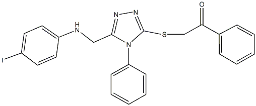 2-({5-[(4-iodoanilino)methyl]-4-phenyl-4H-1,2,4-triazol-3-yl}sulfanyl)-1-phenylethanone Struktur