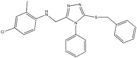 N-{[5-(benzylsulfanyl)-4-phenyl-4H-1,2,4-triazol-3-yl]methyl}-N-(4-chloro-2-methylphenyl)amine Struktur