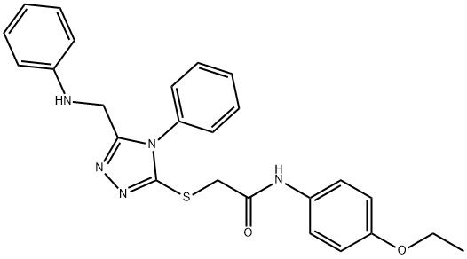 2-{[5-(anilinomethyl)-4-phenyl-4H-1,2,4-triazol-3-yl]sulfanyl}-N-(4-ethoxyphenyl)acetamide Struktur