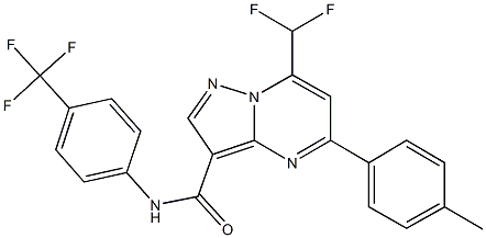 7-(difluoromethyl)-5-(4-methylphenyl)-N-[4-(trifluoromethyl)phenyl]pyrazolo[1,5-a]pyrimidine-3-carboxamide Struktur