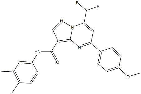 7-(difluoromethyl)-N-(3,4-dimethylphenyl)-5-(4-methoxyphenyl)pyrazolo[1,5-a]pyrimidine-3-carboxamide Struktur