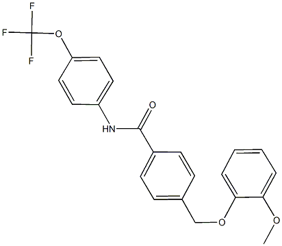 4-[(2-methoxyphenoxy)methyl]-N-[4-(trifluoromethoxy)phenyl]benzamide Struktur