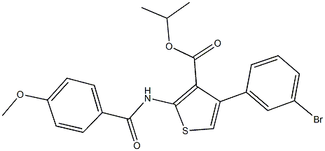 isopropyl 4-(3-bromophenyl)-2-[(4-methoxybenzoyl)amino]-3-thiophenecarboxylate Struktur