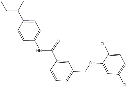 N-(4-sec-butylphenyl)-3-[(2,5-dichlorophenoxy)methyl]benzamide Struktur