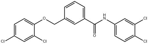 3-[(2,4-dichlorophenoxy)methyl]-N-(3,4-dichlorophenyl)benzamide Struktur