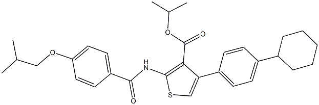 isopropyl 4-(4-cyclohexylphenyl)-2-[(4-isobutoxybenzoyl)amino]-3-thiophenecarboxylate Struktur