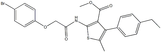 methyl 2-{[(4-bromophenoxy)acetyl]amino}-4-(4-ethylphenyl)-5-methyl-3-thiophenecarboxylate Struktur