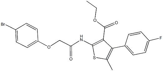 ethyl 2-{[(4-bromophenoxy)acetyl]amino}-4-(4-fluorophenyl)-5-methyl-3-thiophenecarboxylate Struktur