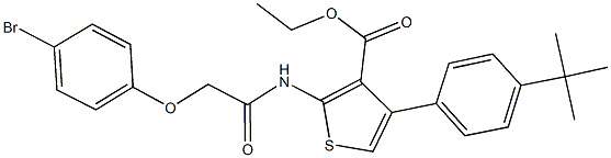 ethyl 2-{[(4-bromophenoxy)acetyl]amino}-4-(4-tert-butylphenyl)-3-thiophenecarboxylate Struktur