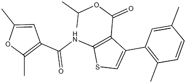 isopropyl 2-[(2,5-dimethyl-3-furoyl)amino]-4-(2,5-dimethylphenyl)-3-thiophenecarboxylate Struktur