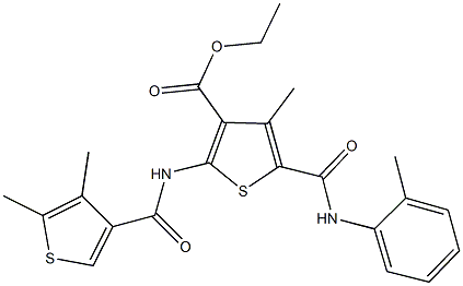 ethyl 2-{[(4,5-dimethyl-3-thienyl)carbonyl]amino}-4-methyl-5-(2-toluidinocarbonyl)-3-thiophenecarboxylate Struktur