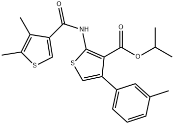 isopropyl 2-{[(4,5-dimethyl-3-thienyl)carbonyl]amino}-4-(3-methylphenyl)-3-thiophenecarboxylate Struktur