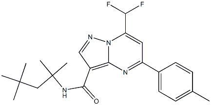 7-(difluoromethyl)-5-(4-methylphenyl)-N-(1,1,3,3-tetramethylbutyl)pyrazolo[1,5-a]pyrimidine-3-carboxamide Struktur