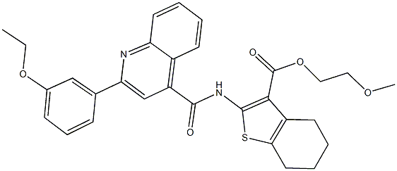 2-methoxyethyl 2-({[2-(3-ethoxyphenyl)-4-quinolinyl]carbonyl}amino)-4,5,6,7-tetrahydro-1-benzothiophene-3-carboxylate Struktur